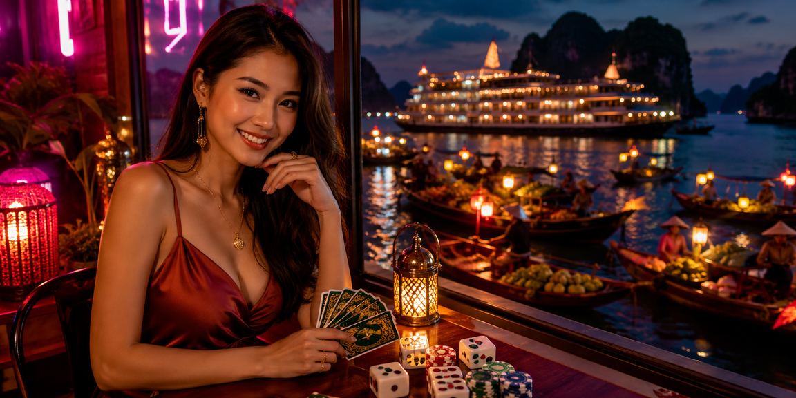 Du khách tại Hạ Long tham gia card game và xem thông tin cá cược trực tuyến